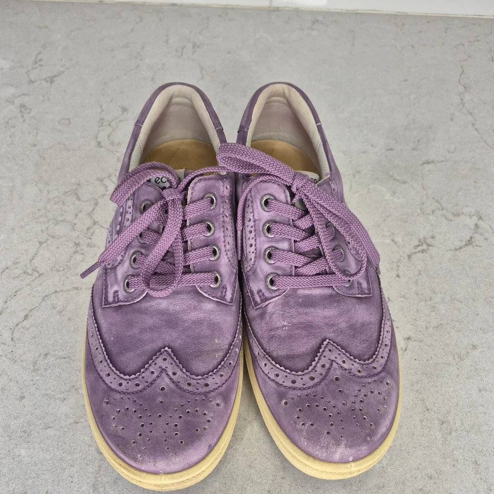 Ecco Hydromax Wingtip Womens Golf Shoes Purple‎ Size 39 Extra Width